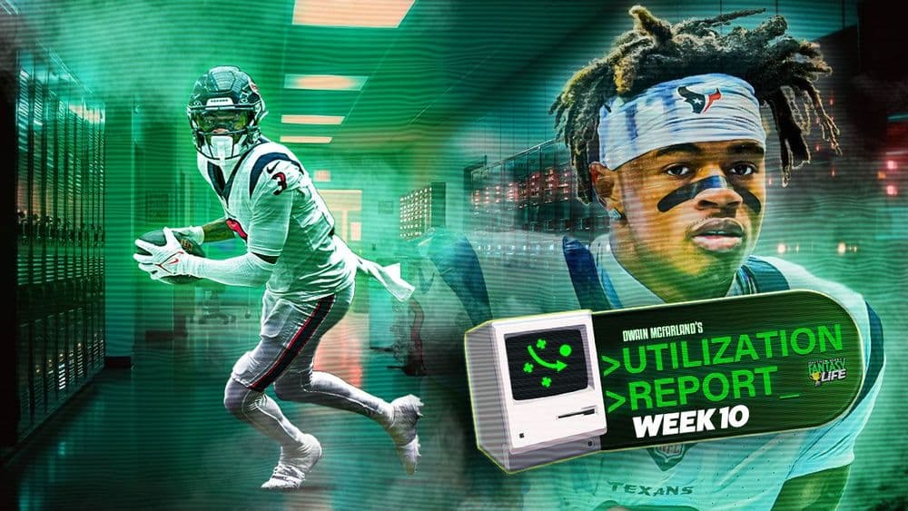 The Utilization Report. Everything You Need For Fantasy Football In Week 10.
